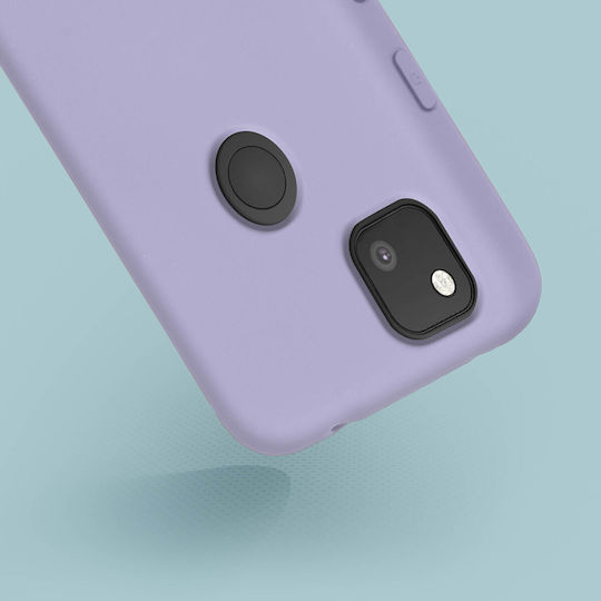 Back Cover Google Pixel 4a Semi-rigid Soft Touch Compatible Qi Purple