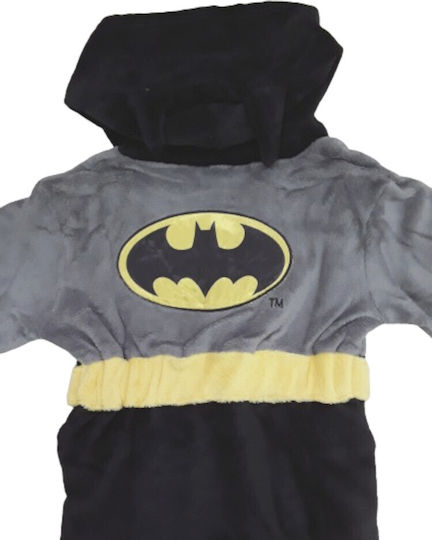 Disney Kids Hooded Bathrobe Batman Black Black