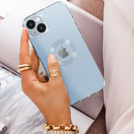 Iphone 14 Plus Case Flexible Camera Block Transparent Chrome Contour