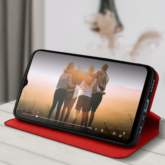 Oppo A77 Case Card-holder Cover Video Stand Red
