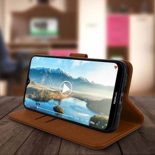 Husă portofel flip cu suport magnetic Nokia 2.3 – Maro