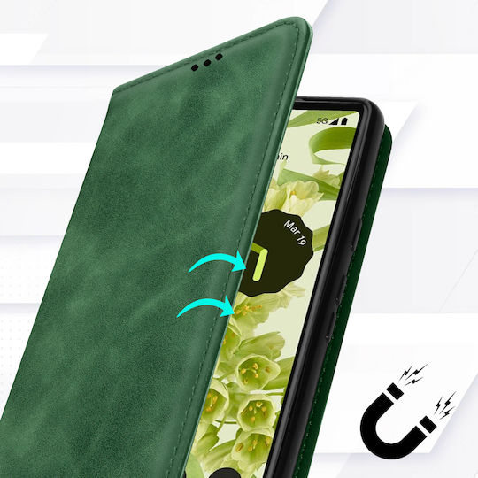 Brieftasche Folio Hülle Google Pixel 6a Kartenhalter Soft-Touch Grün