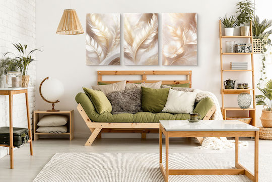 Naklejkomania Τρίπτυχος Πίνακας σε Καμβά 60x120cm