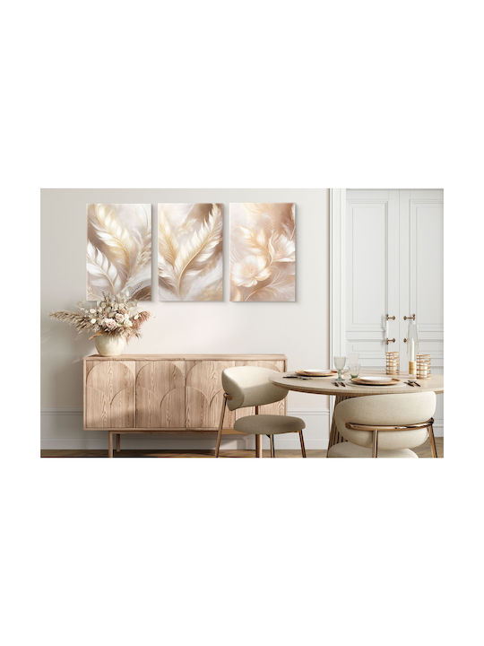 Naklejkomania Τρίπτυχος Πίνακας σε Καμβά 60x120cm