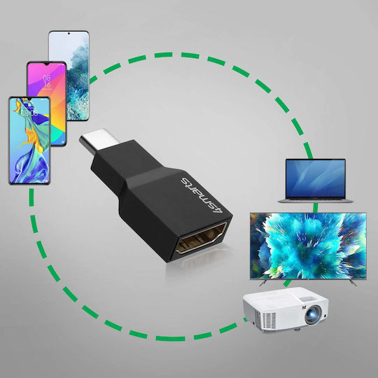 4Smarts Μετατροπέας USB-C male σε HDMI female Γκρι 1τμχ 30020