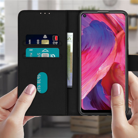 Husă Oppo A54 5G A74 5G cu Clapetă Portofel și Funcție Suport Negru