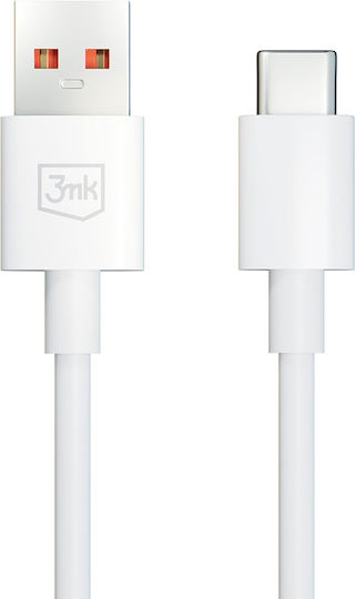 3MK Hyper USB 3.0 Cable USB-C male - USB-A 60W Λευκό 1.2m