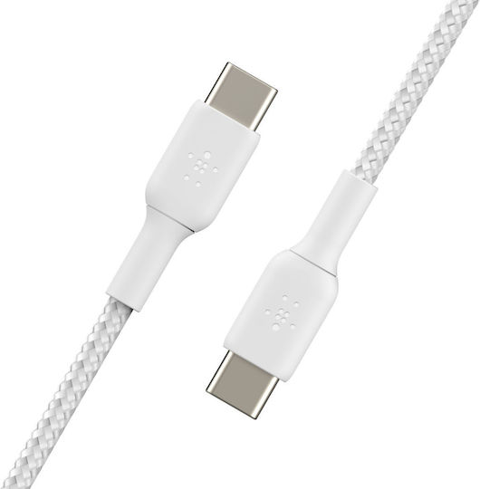 Belkin Boost Charge Braided USB 2.0 Cable USB-C male - USB-C 60W PD Κίτρινο 2m CAB004BT2MWH