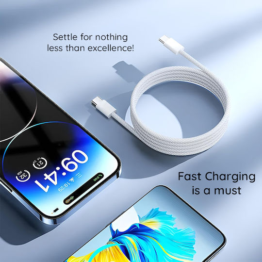 Lito USB 2.0 Kabel USB-C männlich - USB-C 60W PD Weiß 1m