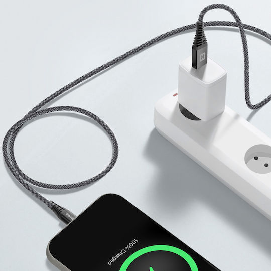 Swissten Braided USB 2.0 Cable USB-C male - USB-A 60W Μαύρο 1.5m 71541010