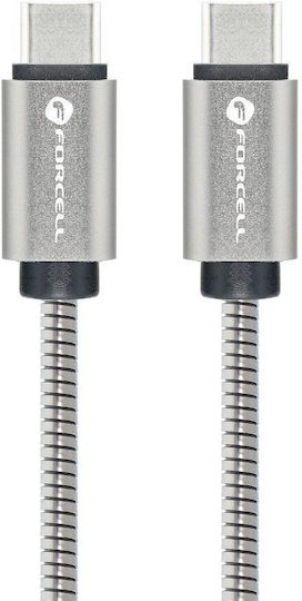 Forcell USB 2.0 Cable USB-C male - USB-C 100W Γκρι 1m FOCB-274466