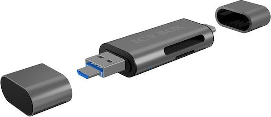 Icy Box Card Reader USB 3.0 micro USB Type-C για SD/microSD