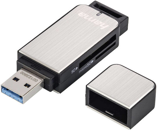 HAMA Card Reader USB 3.0 για SD/microSD Γκρι