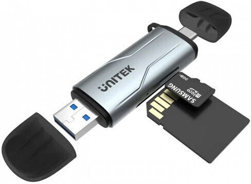 Unitek Cititor Card USB 3.2 pentru Card SD/microSD Gri