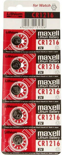Maxell Μπαταρίες Λιθίου Ρολογιών CR1216 3V 5τμχ