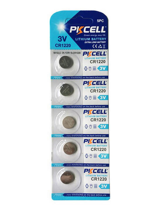 Pkcell Μπαταρίες Λιθίου Ρολογιών CR1220 3V 5τμχ