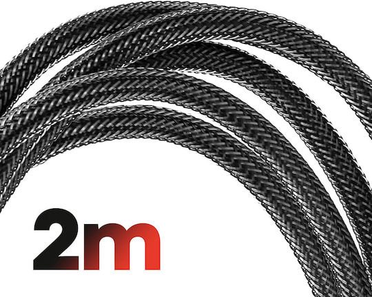 Swissten Cabluri HDMI 2.1 Ultra High Speed 48Gbps 4K 120Hz HDR VRR Braided HDMI De Sex Masculin - HDMI De Sex Masculin 2m Gri