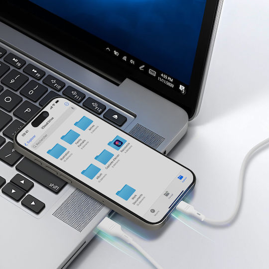 Blue Star Regular USB-A la Cablu Lightning Alb 1m