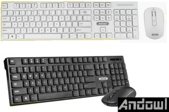 Andowl Q-5003 Fără fir Set tastatură și mouse Engleză US