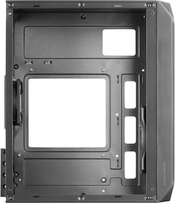 Mars Gaming MC-S2 Gaming Mini Tower Computer Case with Window Panel and RGB Lighting Black