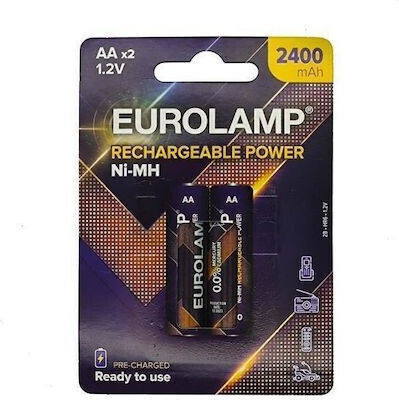 Eurolamp Επαναφορτιζόμενες Μπαταρίες AA Ni-MH 2400mAh 1.2V 2τμχ