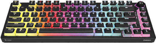 Savio Phenix Red Pudding Ασύρματο Gaming Μηχανικό Πληκτρολόγιο 75% με Gateron Red διακόπτες και RGB φωτισμό (Αγγλικό US)