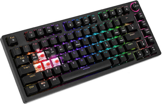 Savio Phenix RED Wireless Gaming Mechanical Keyboard 75% with Gateron Red Pro switches and RGB lighting (English US)
