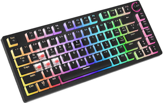Savio Phenix Red Pudding Ασύρματο Gaming Μηχανικό Πληκτρολόγιο 75% με Gateron Red διακόπτες και RGB φωτισμό (Αγγλικό US)