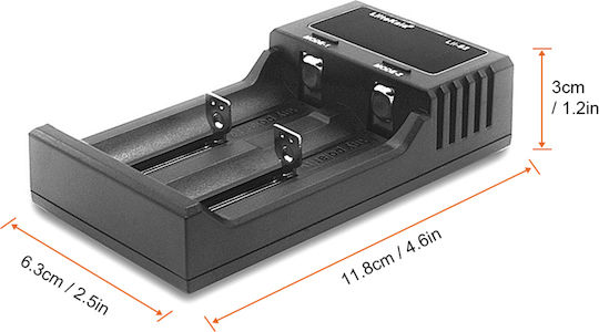 LiitoKala LII-S2 USB Ladegerät 2 Batterien Li-Ion/Ni-MH Größe AA/AAA/18650