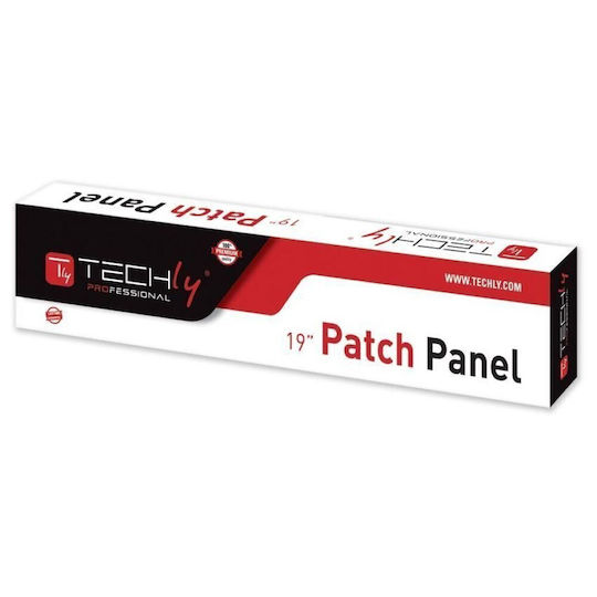 Techly Неекраниран пач панел 24 порта cat6 Черен