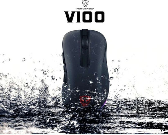 Motospeed V100 RGB Laser Gaming Ποντίκι 6200 DPI Μαύρο