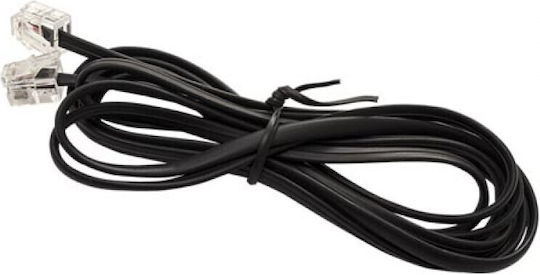 Flat Telephone Cable RJ11 6P4C 1.5m Black (01.074.0140)