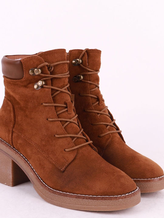 Alta Moda Suede Women's Ankle Boots Tabac Brown