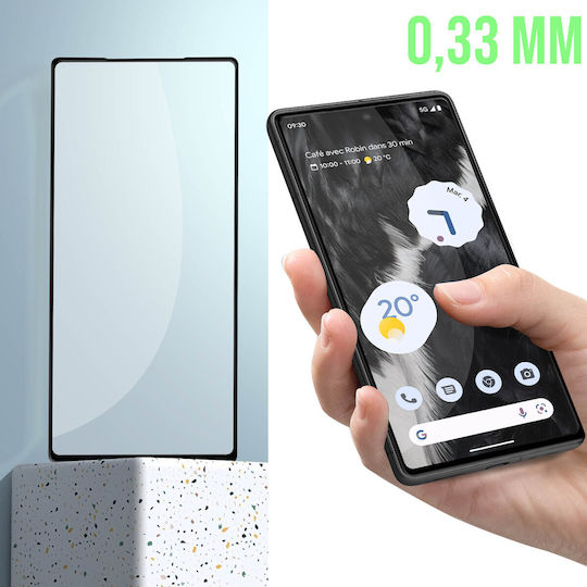 Avizar Tempered Glass Μαύρο (Google Pixel 7a)