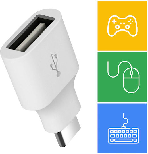 Google USB OTG Adapter Konverter USB-C weiblich zu USB-A weiblich Weiß 1Stück