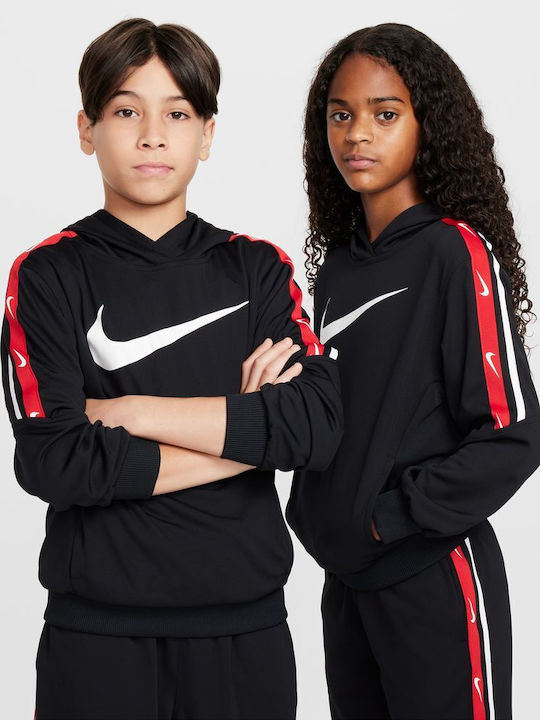 Nike Hanorac pentru Copii cu Glugă Black-Red Sportswear Club