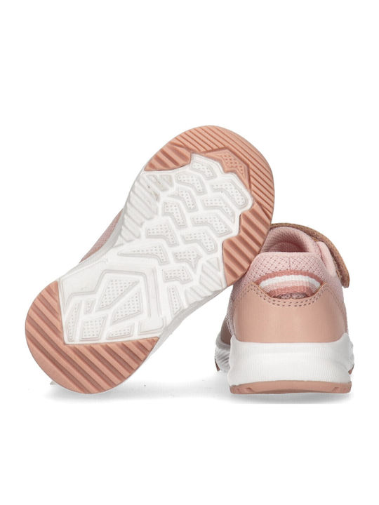 Cut Lace-up Kids Sneakers with Scratch Pink