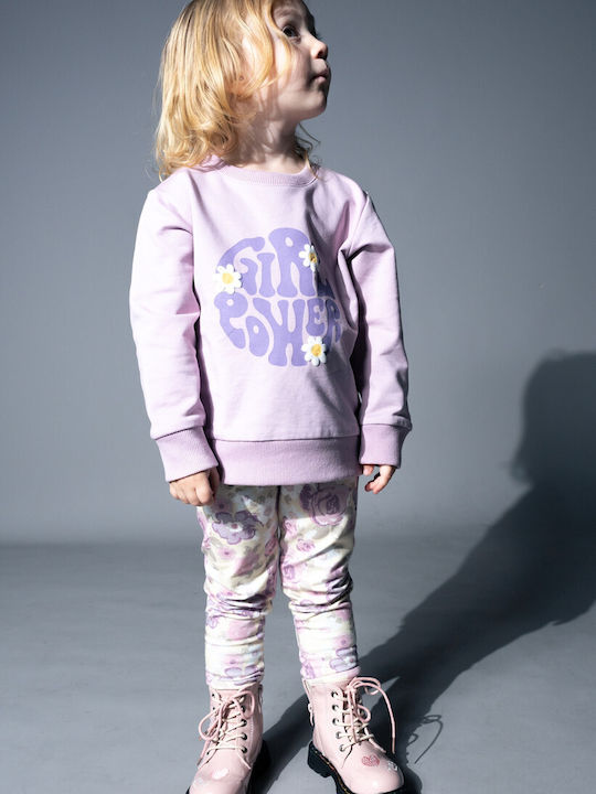 Evita Kids Set with Leggings Winter 2pcs Lilac/printed