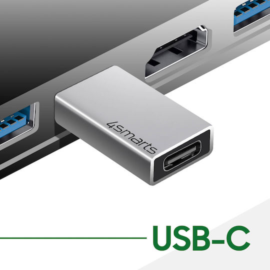 4Smarts Μετατροπέας USB-A male σε USB-C female Ασημί 2τμχ 540275