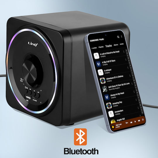 LinQ KB606 Ασύρματα Ηχεία Υπολογιστή με Bluetooth σε Μαύρο Χρώμα