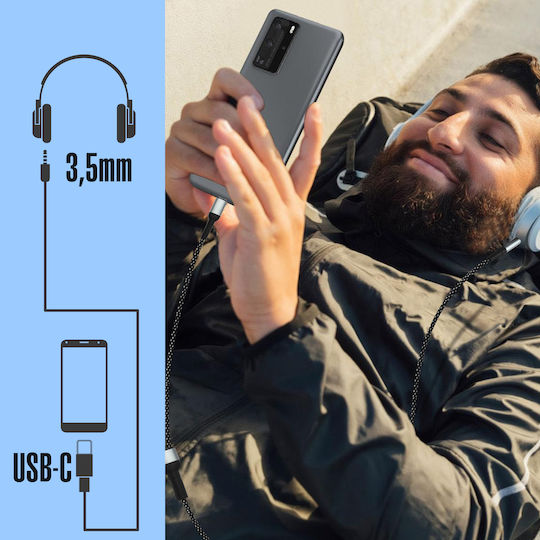 LinQ Плетена USB към Lightning / Type-C Кабел Черен 1.5м (AV9034)