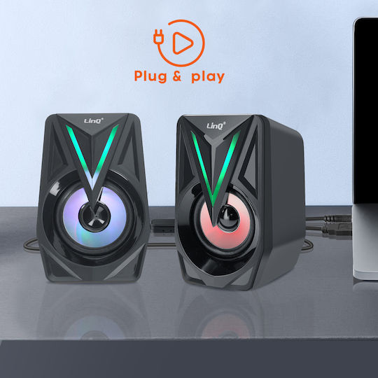 LinQ S8508 2.0 Wireless Speakers with RGB Black