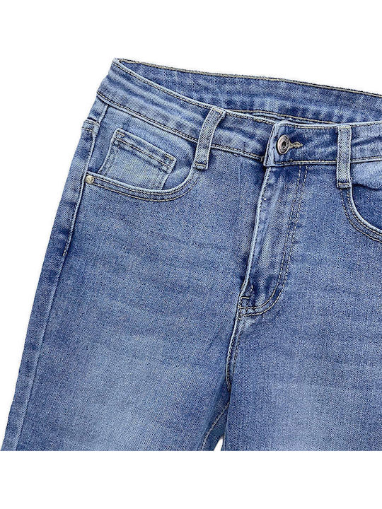 High Waist Women's Jean Trousers Flared Light Blue