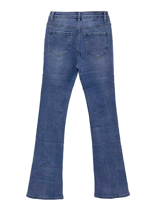 High Waist Women's Jean Trousers Flared Light Blue