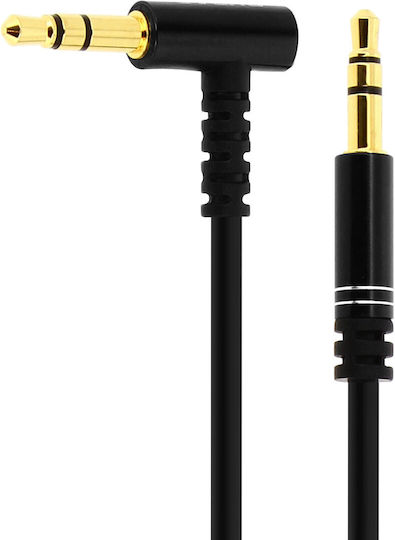 Avizar Καλώδιο Ήχου 3.5mm male - 3.5mm male Μαύρο 1m AUX-BK-L-1M