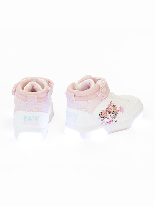 Παιδικά Sneakers High με Σκρατς Λευκά