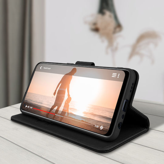 Rückseite Oppo A74 Vollfunktions-Geldbörse Schwarz