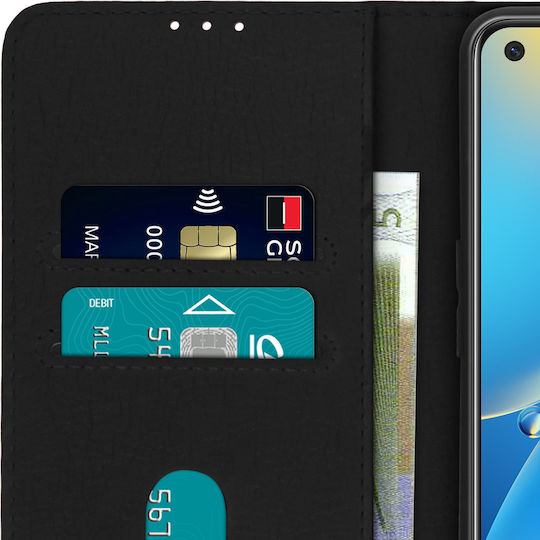 Rückseite Oppo A74 Vollfunktions-Geldbörse Schwarz