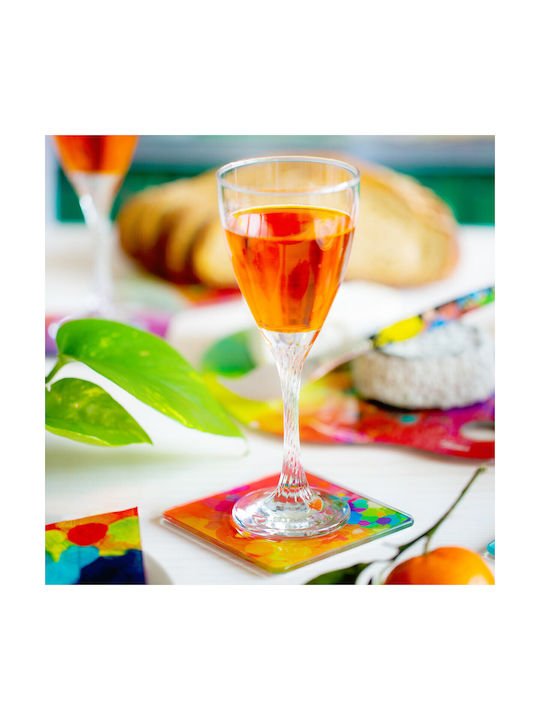 Pylones Round Coaster Glass Sous Verres Palette 10cm 4pcs