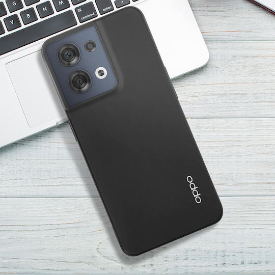 Oppo Reno 8 Case Semi-rigid Soft Touch Thin Light Original Black
